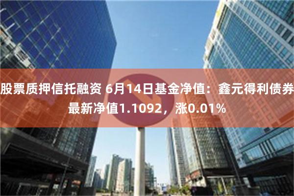 股票质押信托融资 6月14日基金净值：鑫元得利债券最新净值1.1092，涨0.01%