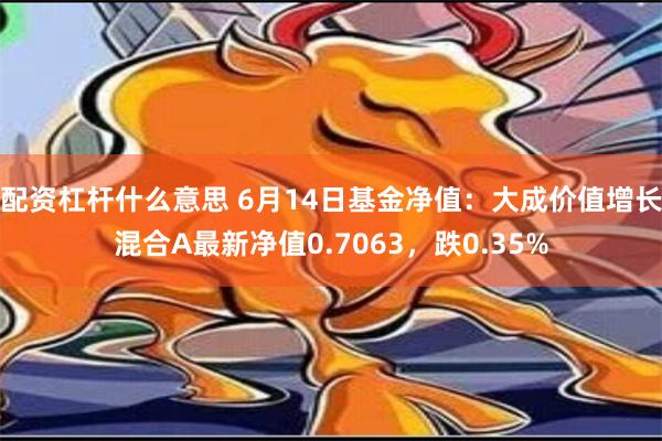 配资杠杆什么意思 6月14日基金净值：大成价值增长混合A最新净值0.7063，跌0.35%