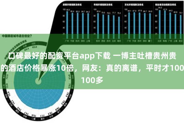 口碑最好的配资平台app下载 一博主吐槽贵州贵阳的酒店价格暴涨10倍，网友：真的离谱，平时才100多