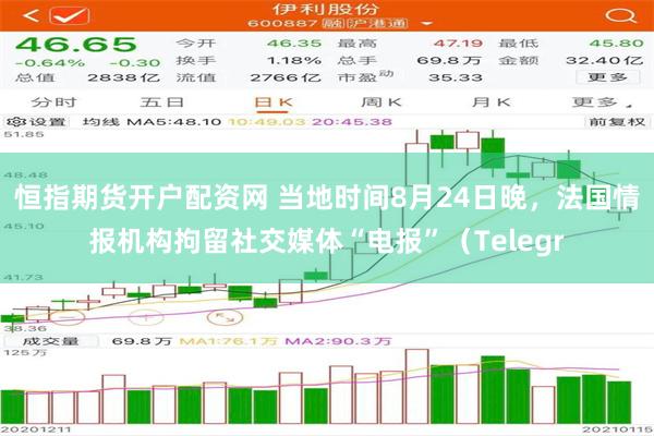 恒指期货开户配资网 当地时间8月24日晚，法国情报机构拘留社交媒体“电报”（Telegr