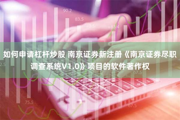 如何申请杠杆炒股 南京证券新注册《南京证券尽职调查系统V1.0》项目的软件著作权