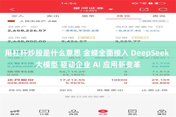 用杠杆炒股是什么意思 金蝶全面接入 DeepSeek 大模型 驱动企业 AI 应用新变革